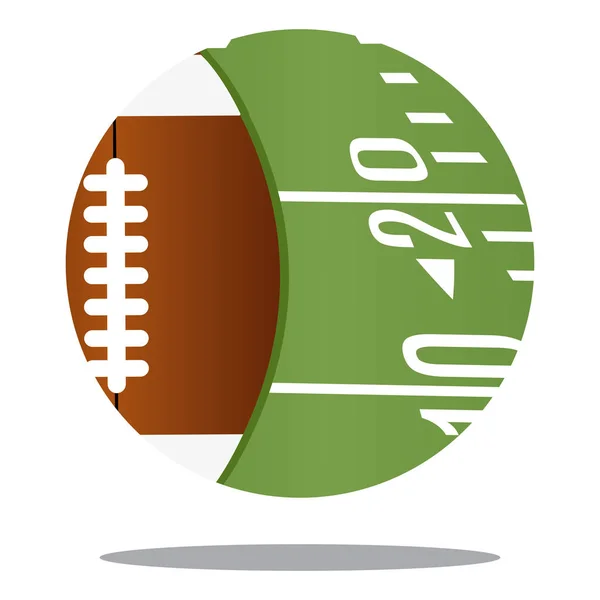 Ballon de football américain dans un bouton — Image vectorielle