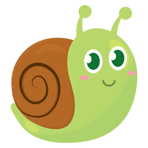 Isolé dessin animé mignon escargot — Image vectorielle