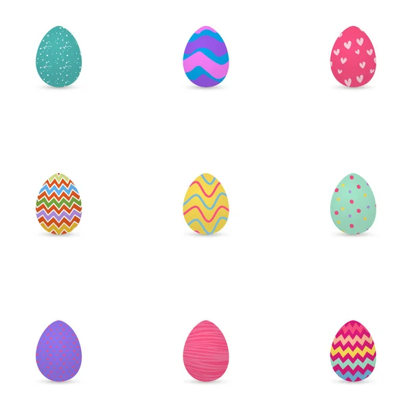 Ensemble d "œufs de Pâques décorés — Image vectorielle