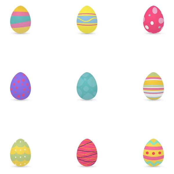 Ensemble d "œufs de Pâques décorés — Image vectorielle