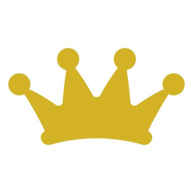 İzole altın taç simgesi
