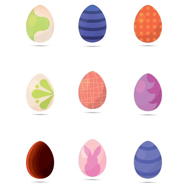 Conjunto de iconos de huevos de Pascua — Vector de stock