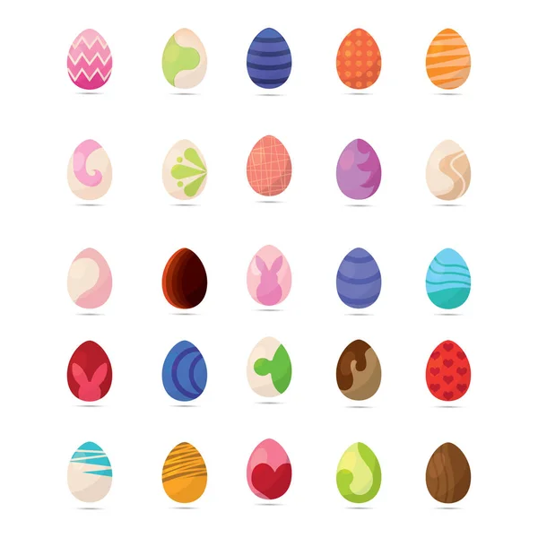 Set of easter eggs icons — Stock Vector