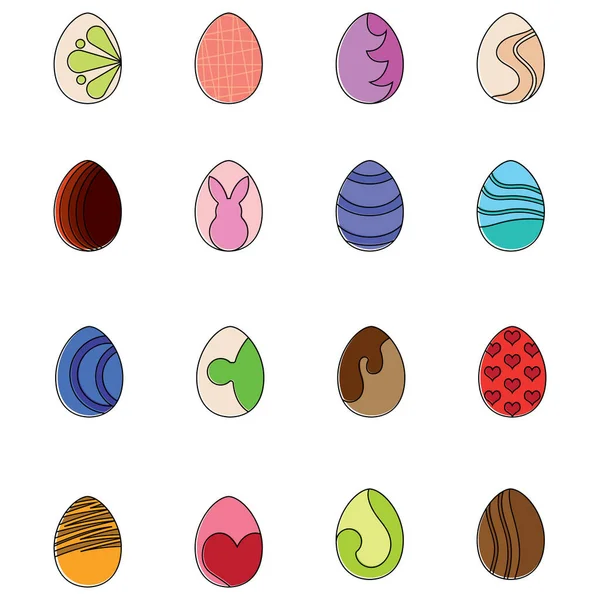 Reihe von Ostern Eier Icons — Stockvektor