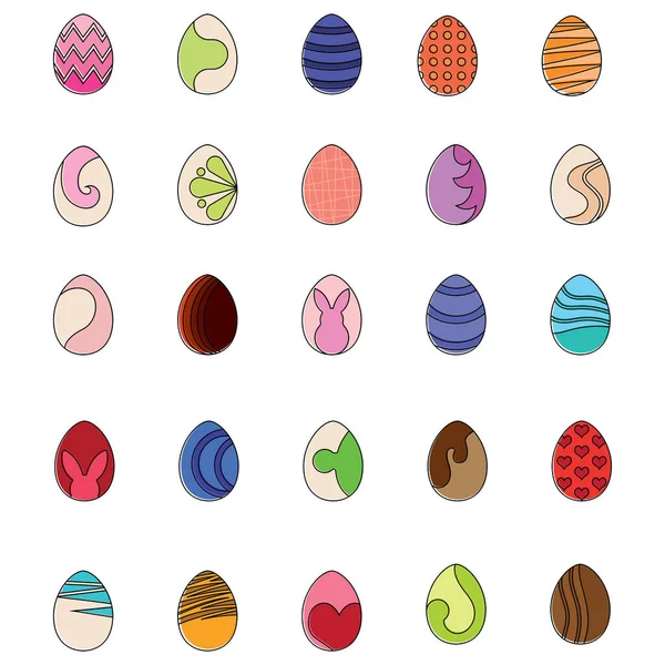 Set van Pasen eieren pictogrammen — Stockvector