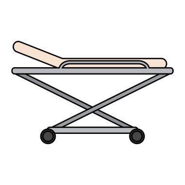 Tecrit edilmiş hastane sedye ikonu