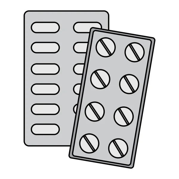 Pilules en plaquettes thermoformées — Image vectorielle