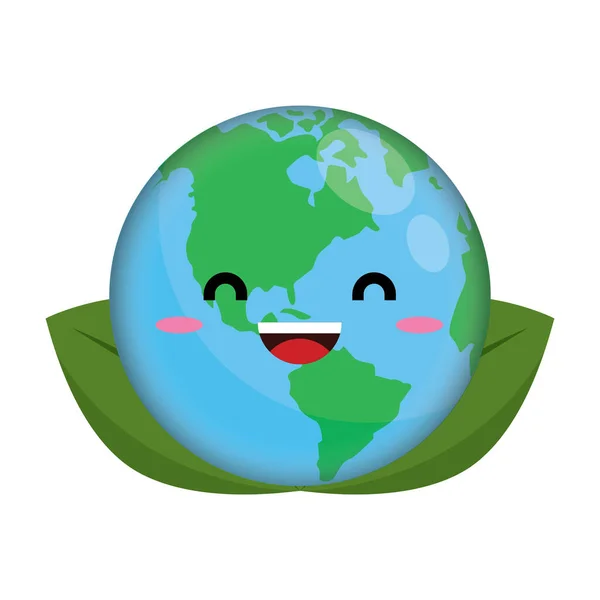 Tierra feliz planeta de dibujos animados — Archivo Imágenes Vectoriales