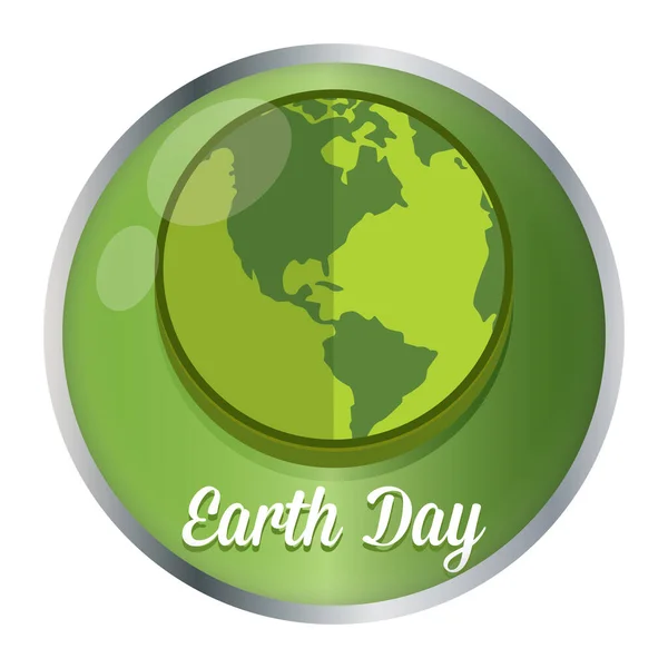 Jour de la Terre bouton campagne — Image vectorielle
