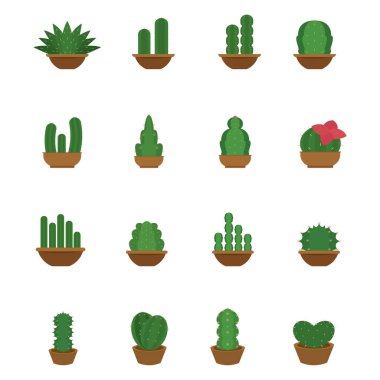 Kaktüs simgeleri kümesi