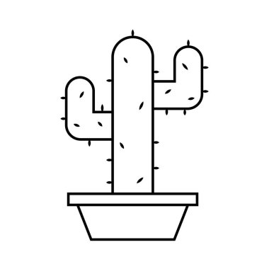 Bir saksı bitkisindeki kaktüs simgesi