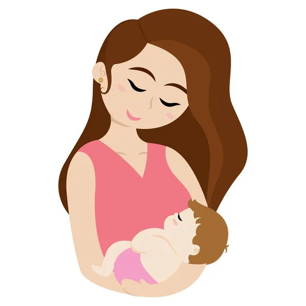 Mujer con un bebé — Vector de stock