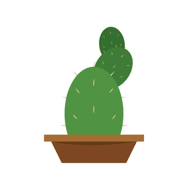 Cactus icon in a pot plant — Stock Vector