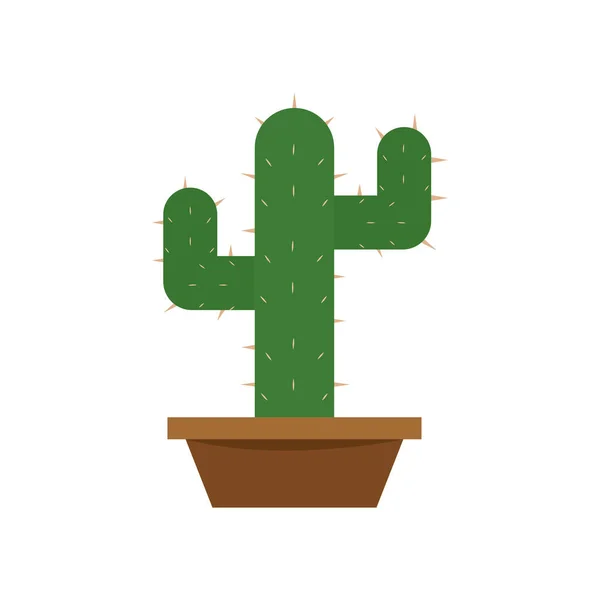 Cactus icoon in een potplant — Stockvector