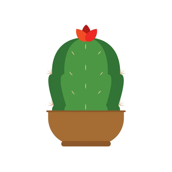 Cactus icoon in een potplant — Stockvector