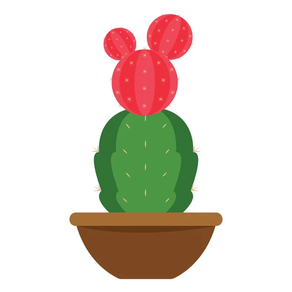 Icône de cactus dans une plante en pot — Image vectorielle