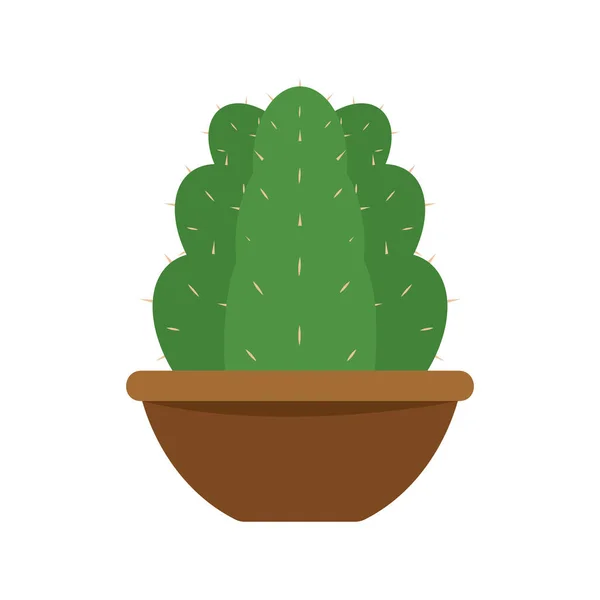 Cactus icon in a pot plant — Stock Vector