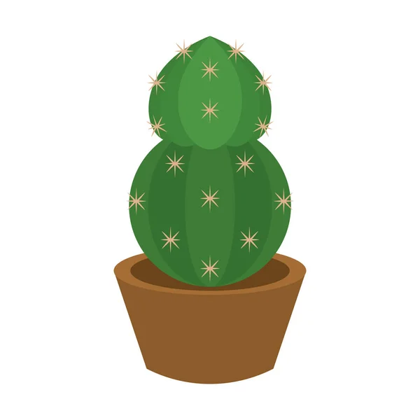 Icône de cactus dans une plante en pot — Image vectorielle