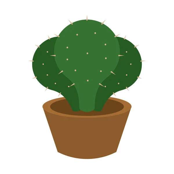 Cactus icon in a pot plant — Stock Vector