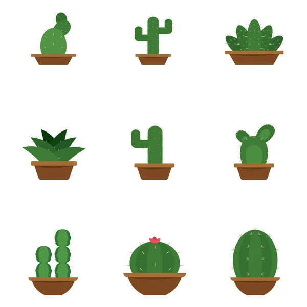 Set of cactus icons — Stock Vector