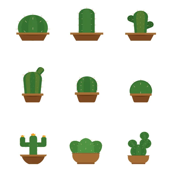 Set of cactus icons — Stock Vector