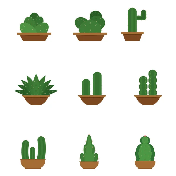 Uppsättning kaktusikoner — Stock vektor