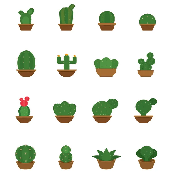 Conjunto de iconos de cactus — Vector de stock