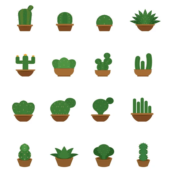 Conjunto de iconos de cactus — Vector de stock