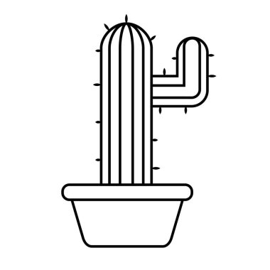 Bir saksı bitkisindeki kaktüs simgesi