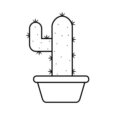 Bir saksı bitkisindeki kaktüs simgesi
