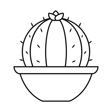 Bir saksı bitkisindeki kaktüs simgesi