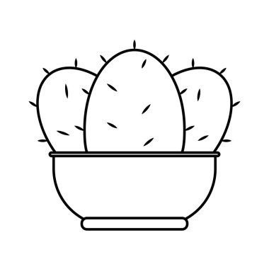 Bir saksı bitkisindeki kaktüs simgesi