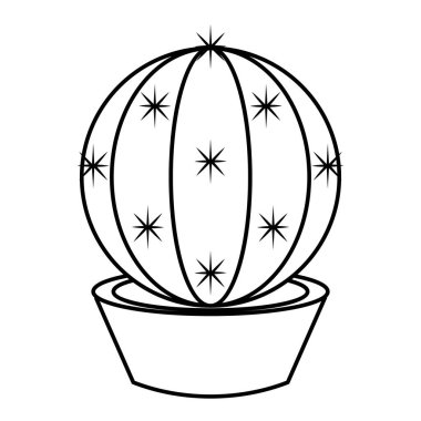 Bir saksı bitkisindeki kaktüs simgesi