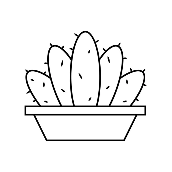 Иконка кактуса в горшке — стоковый вектор