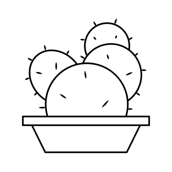 鉢物中のサボテンのアイコン — ストックベクタ