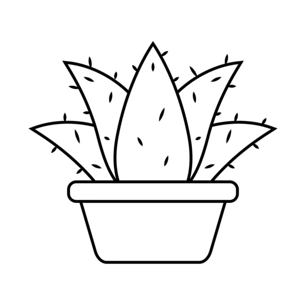 Иконка кактуса в горшке — стоковый вектор