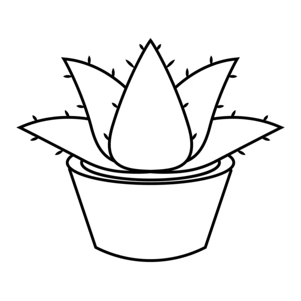 Ikon kaktus pada tanaman pot - Stok Vektor