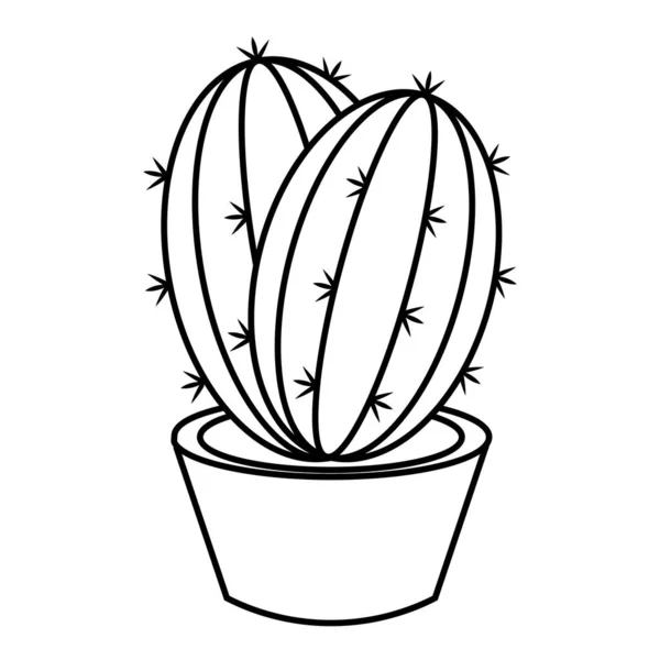 Icono de cactus en una maceta — Vector de stock