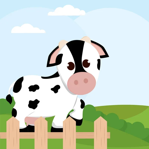 Roztomilé krávy kreslené — Stockový vektor
