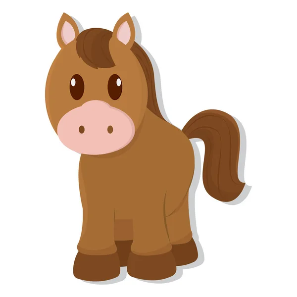 Lindo caballo de dibujos animados — Vector de stock