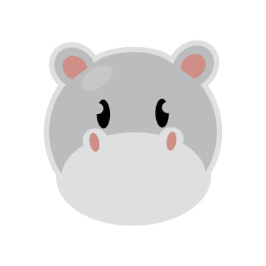 İzole edilmiş şirin su aygırı çizgi filmi