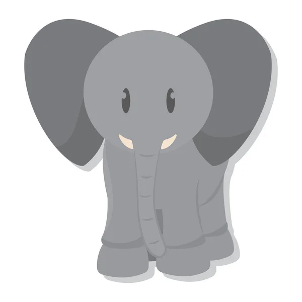 Isolé mignon éléphant dessin animé — Image vectorielle