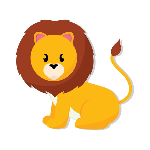 Elszigetelt aranyos oroszlán rajzfilm — Stock Vector