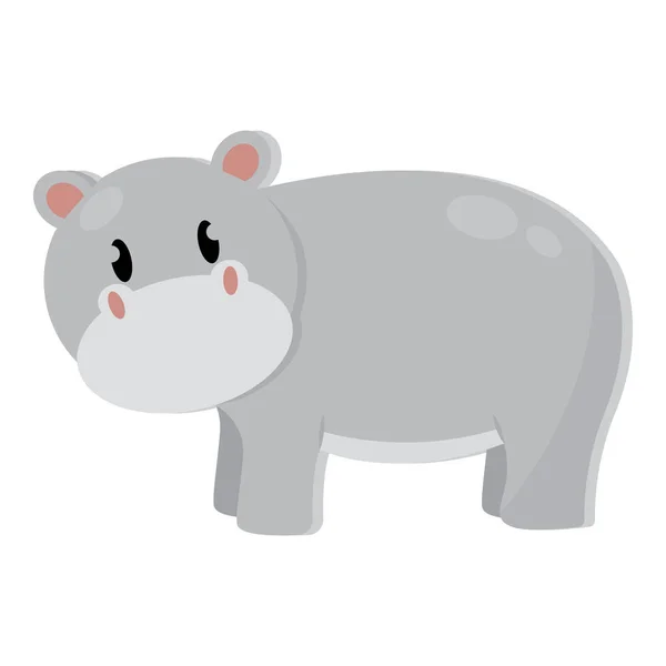 Isolated cute hippopotamus cartoon — Stock Vector