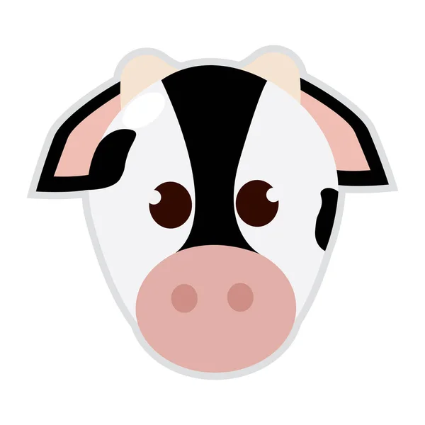 Isolé mignon dessin animé vache — Image vectorielle