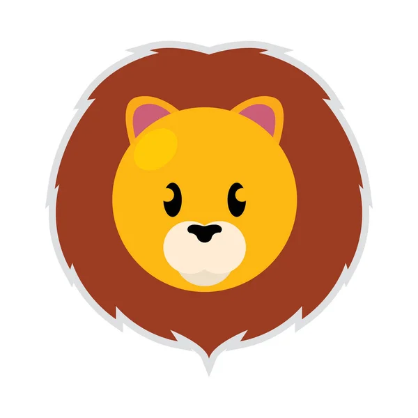Isolato carino leone cartone animato — Vettoriale Stock