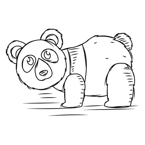 Cartoon of a cute panda sketch — Stock Vector