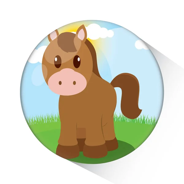 Mignon dessin animé cheval — Image vectorielle