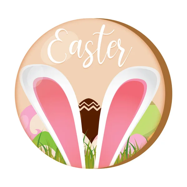 Happy easter button — Stock Vector