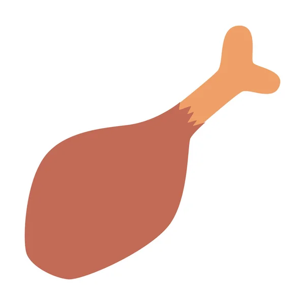 Isolé cuisse de poulet rôti icône — Image vectorielle